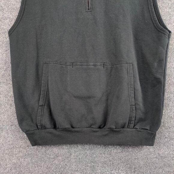 Vintage Huzu 1/4 Zip Sleeveless Vest Size XXL Black Made in USA - Picture 8 of 13